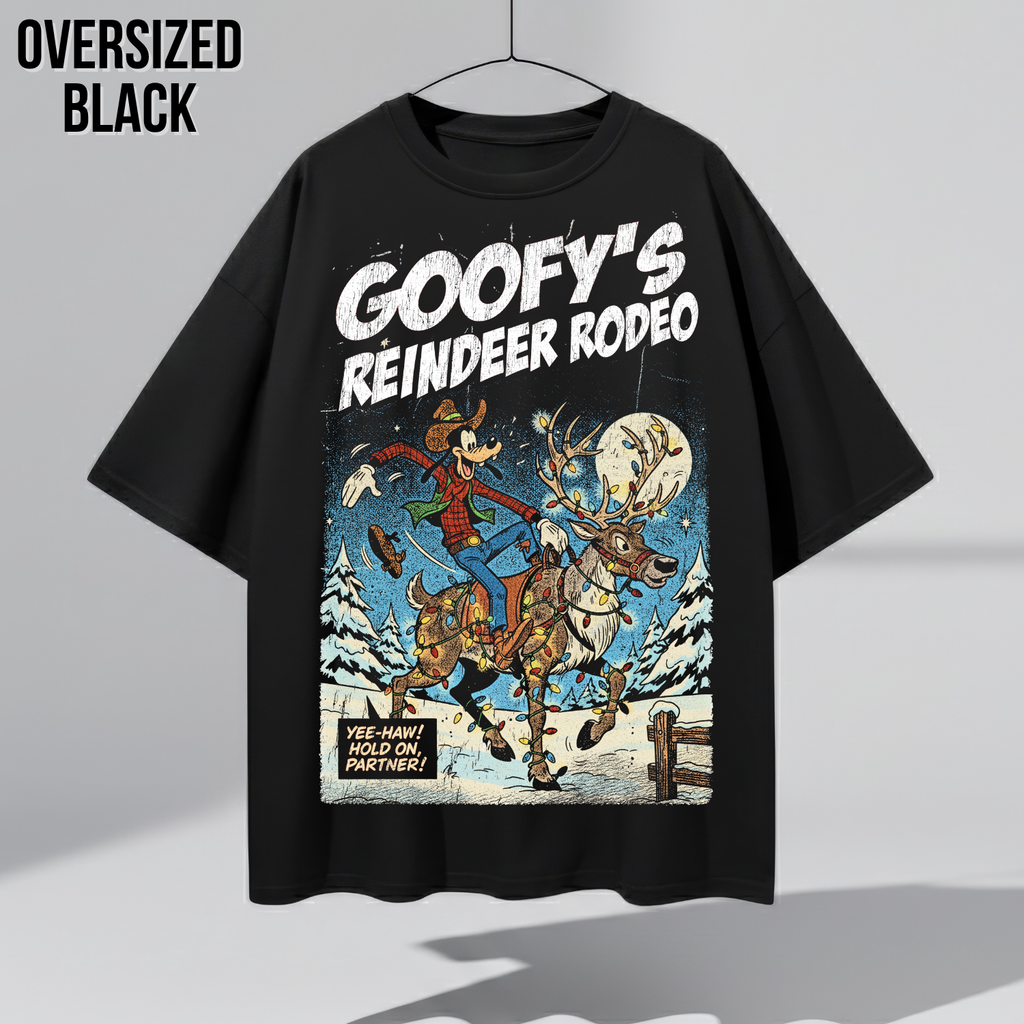 Goofy Reindeer Rodeo Shirt – Vintage Christmas Disney Graphic