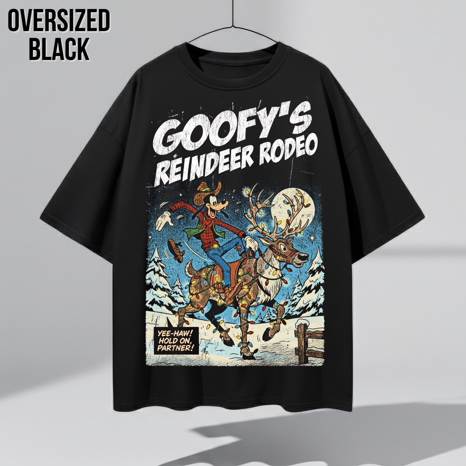 Goofy Reindeer Rodeo Shirt – Vintage Christmas Disney Graphic