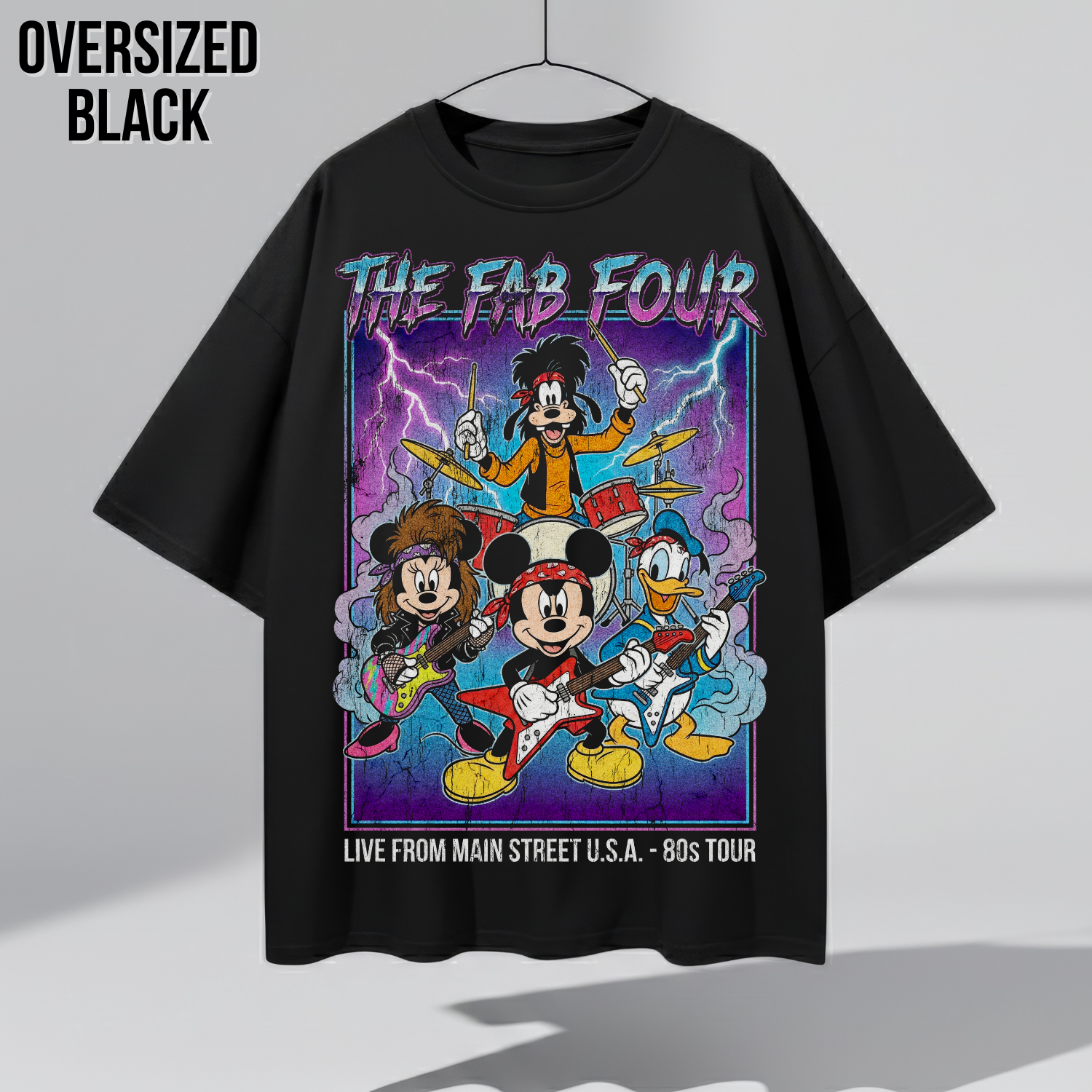 The Fab Four Disney Shirt – 80s Rock Band Mickey Goofy Donald Minnie Tee