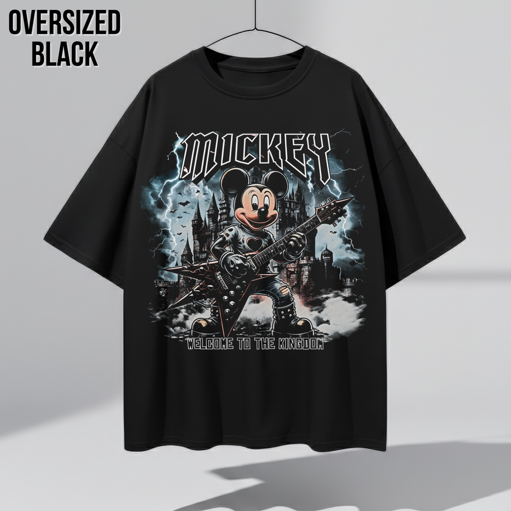 Disney Mickey Mouse Shirt – Welcome To The Kingdom Rock Tee, Mickey Mouse Heavy Metal Graphic Tee