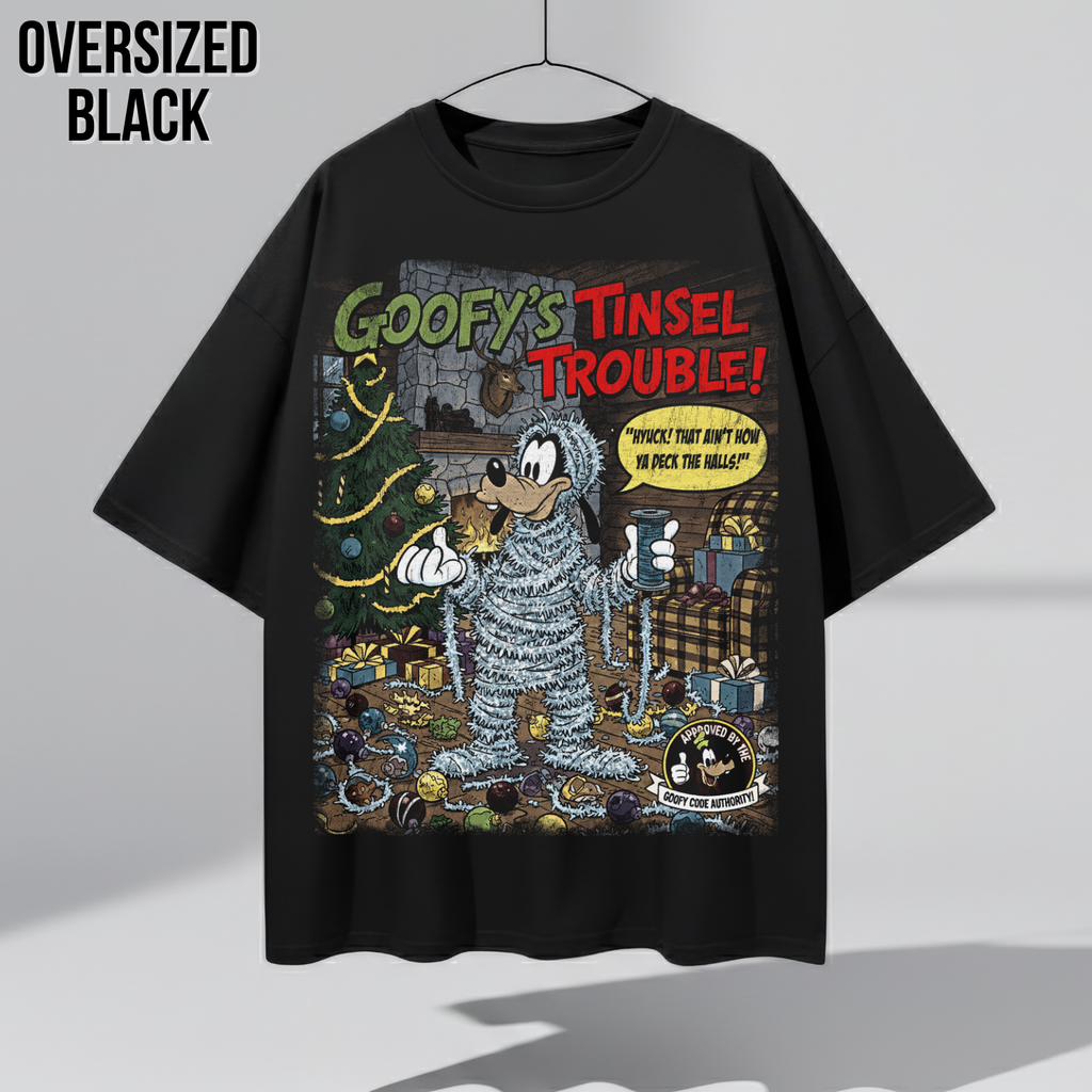 Goofy Christmas Shirt – Goofy's Tinsel Trouble Vintage Comic Graphic Shirt, Disney Goofy Holiday Fan Gift, Disney Christmas Comic Shirt, Disney Holiday Merch