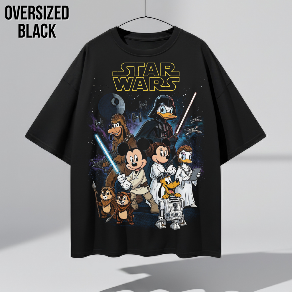 Vintage Disney Star Wars Shirt — Mickey Jedi Crossover Graphic