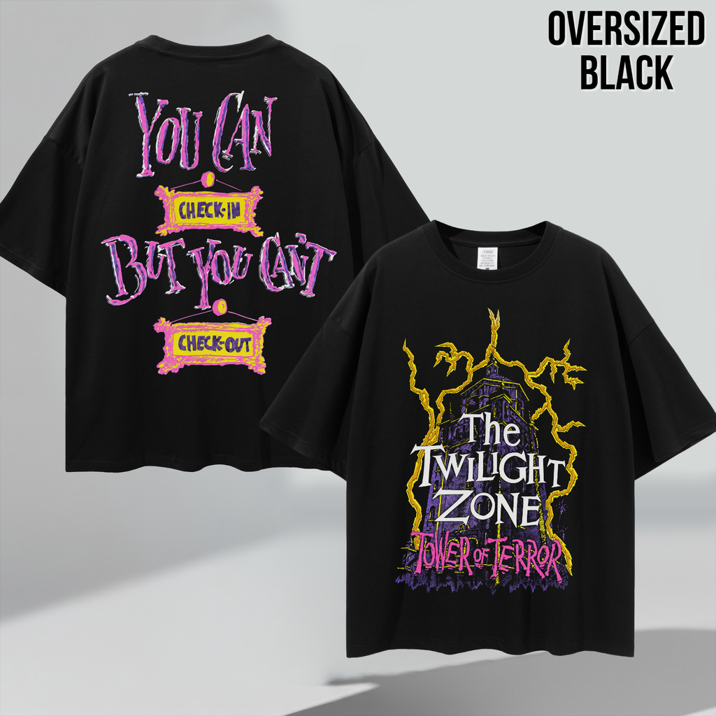 Tower of Terror Shirt – Twilight Zone Tower of Terror You Can Check In But You Can't Check Out Double Sided Tee, Disney World Ride Fan Gift, Hollywood Studios Shirt
