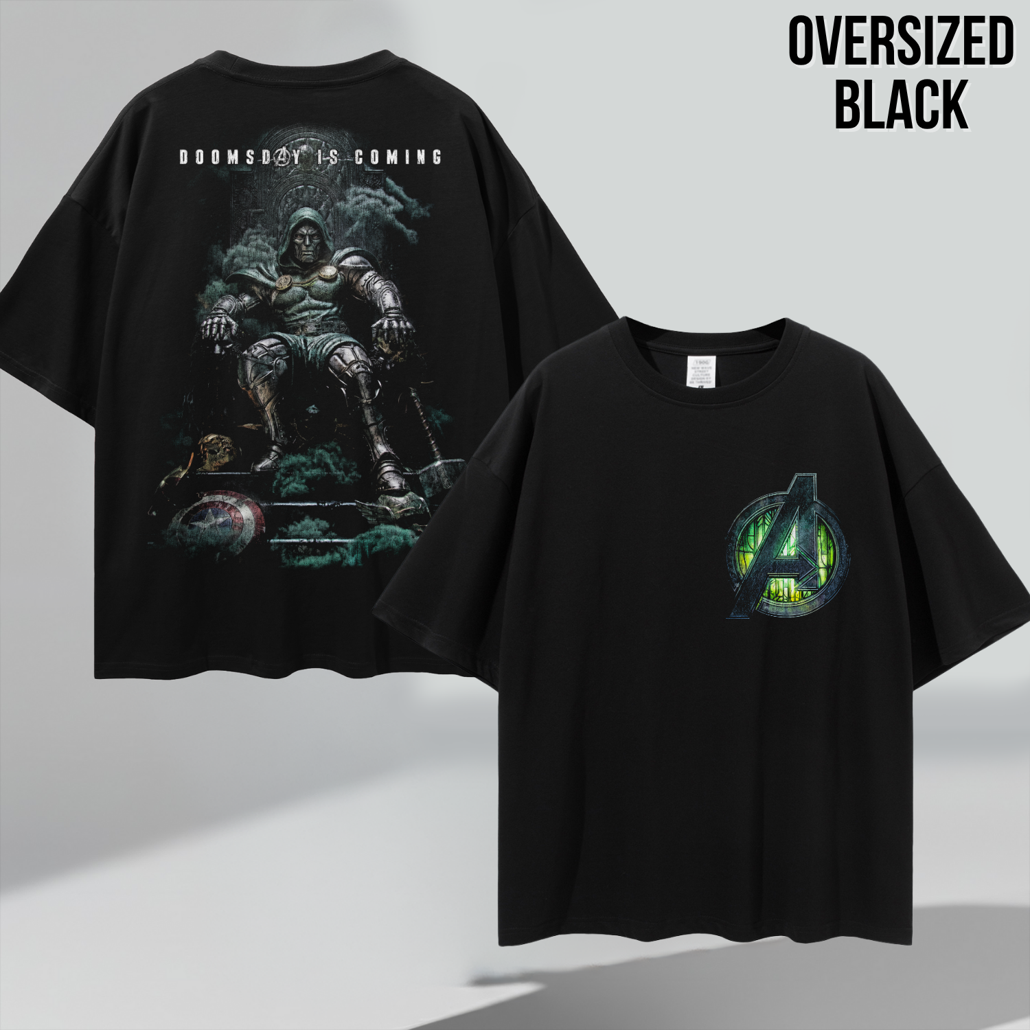 Doctor Doom Shirt – Avengers Doomsday Is Coming Doctor Doom Thron Doppelseitiges T-Shirt, Doctor Doom Marvel Fan-Geschenk, Avengers Doomsday Grafik-Shirt, MCU Bösewicht Shirt
