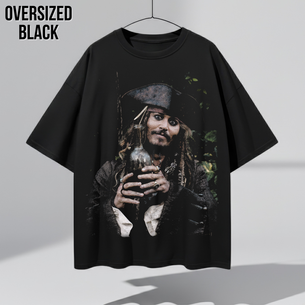 Jack Sparrow Shirt – Captain Jack Sparrow Rum Bottle Portrait Tee, Pirates of the Caribbean Fan Gift, Johnny Depp Jack Sparrow Graphic Shirt, Disney Pirates Shirt