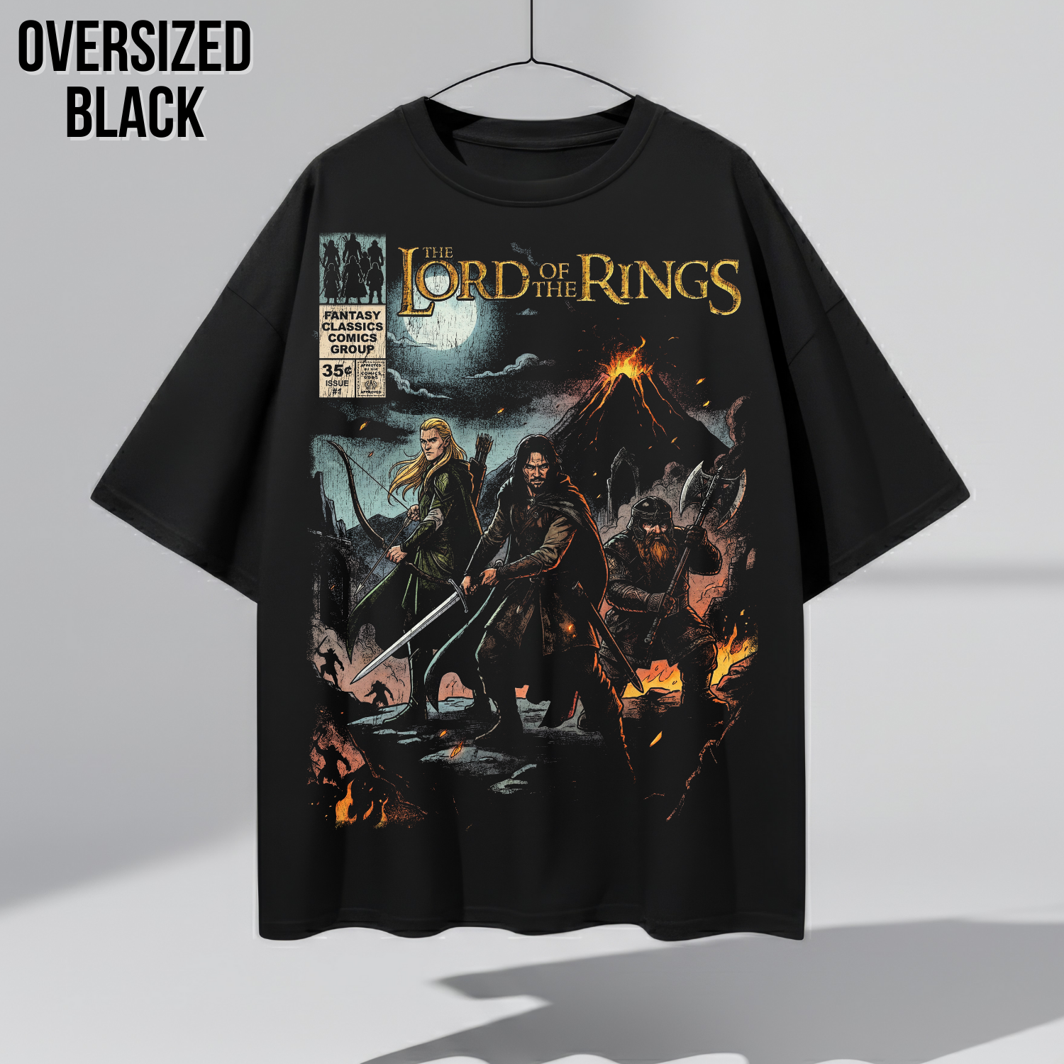 Lord of the Rings Comic Shirt – Aragorn, Legolas & Gimli Vintage Tee