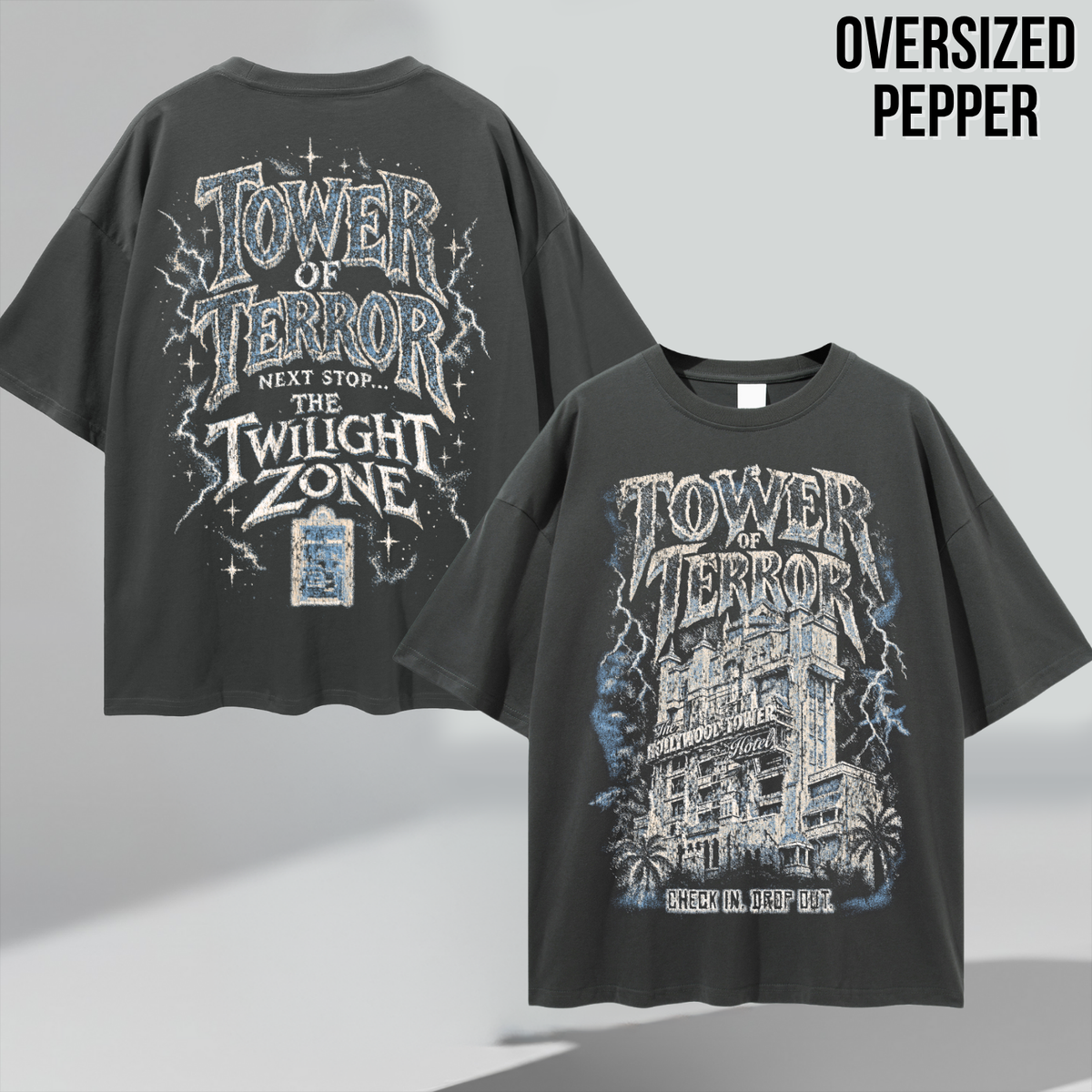 Tower of Terror Shirt – Hollywood Tower Hotel Double Sided Disney Ride Graphic Shirt, Disney Parks Fan Gift, Vintage Tower of Terror Twilight Zone Shirt, Retro Disney Attraction Merch
