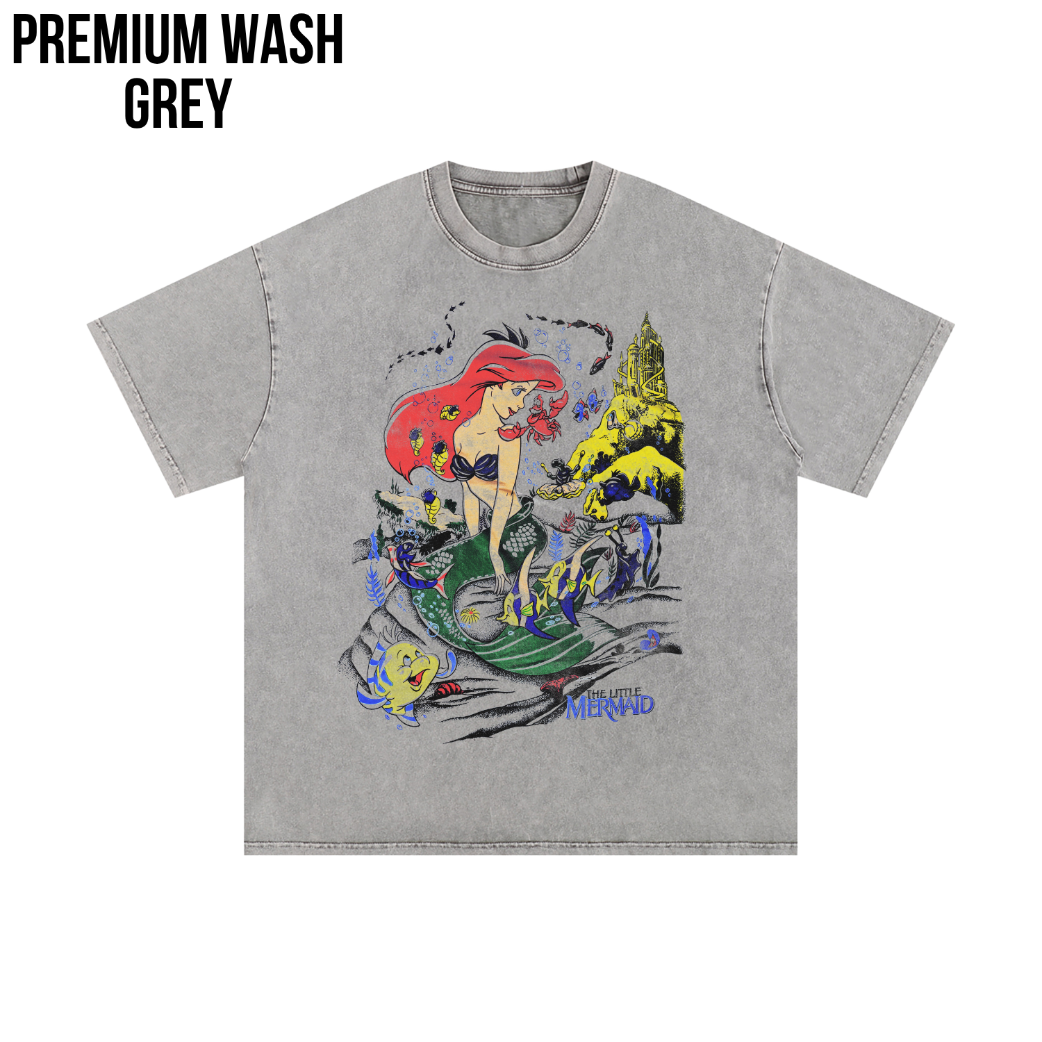 Little Mermaid Shirt – Disney The Little Mermaid Ariel Flounder Sebastian Vintage Graphic Tee, Ariel Disney Fan Gift, Little Mermaid Shirt, Disney Princess Shirt