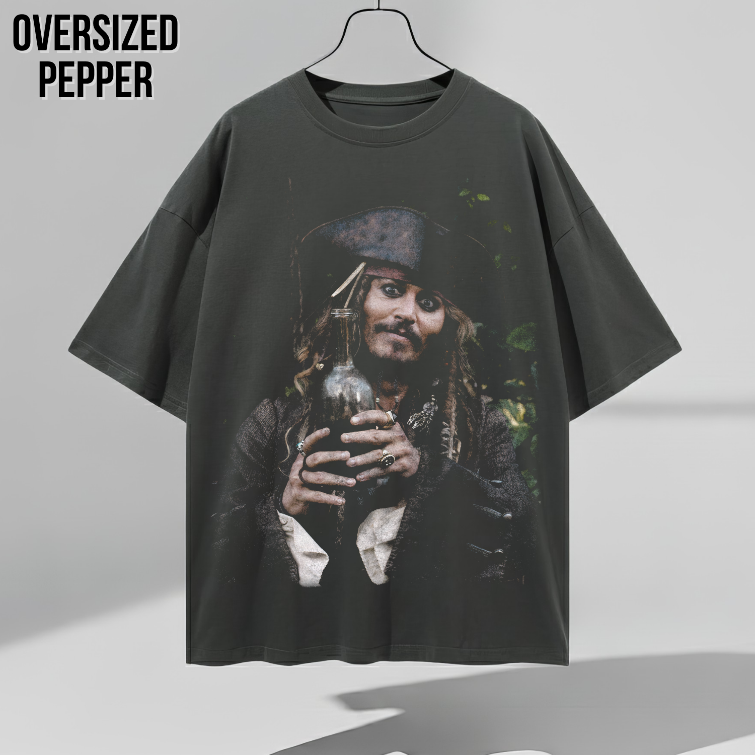 Jack Sparrow Shirt – Captain Jack Sparrow Rum Bottle Portrait Tee, Pirates of the Caribbean Fan Gift, Johnny Depp Jack Sparrow Graphic Shirt, Disney Pirates Shirt