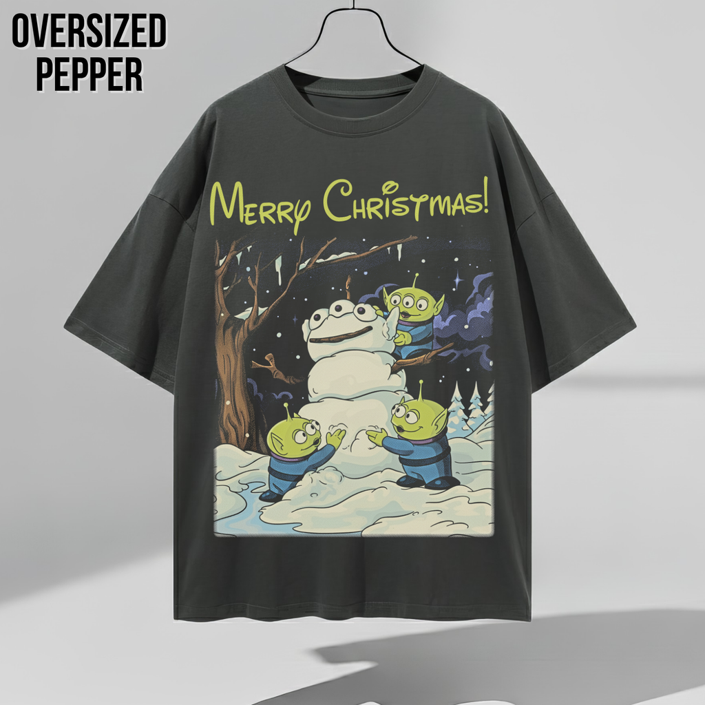 Toy Story Aliens Christmas Shirt – Pizza Planet Aliens Snowman Merry Christmas Graphic Shirt, Disney Pixar Holiday Fan Gift, Toy Story Christmas Shirt, Disney Pixar Holiday Merch