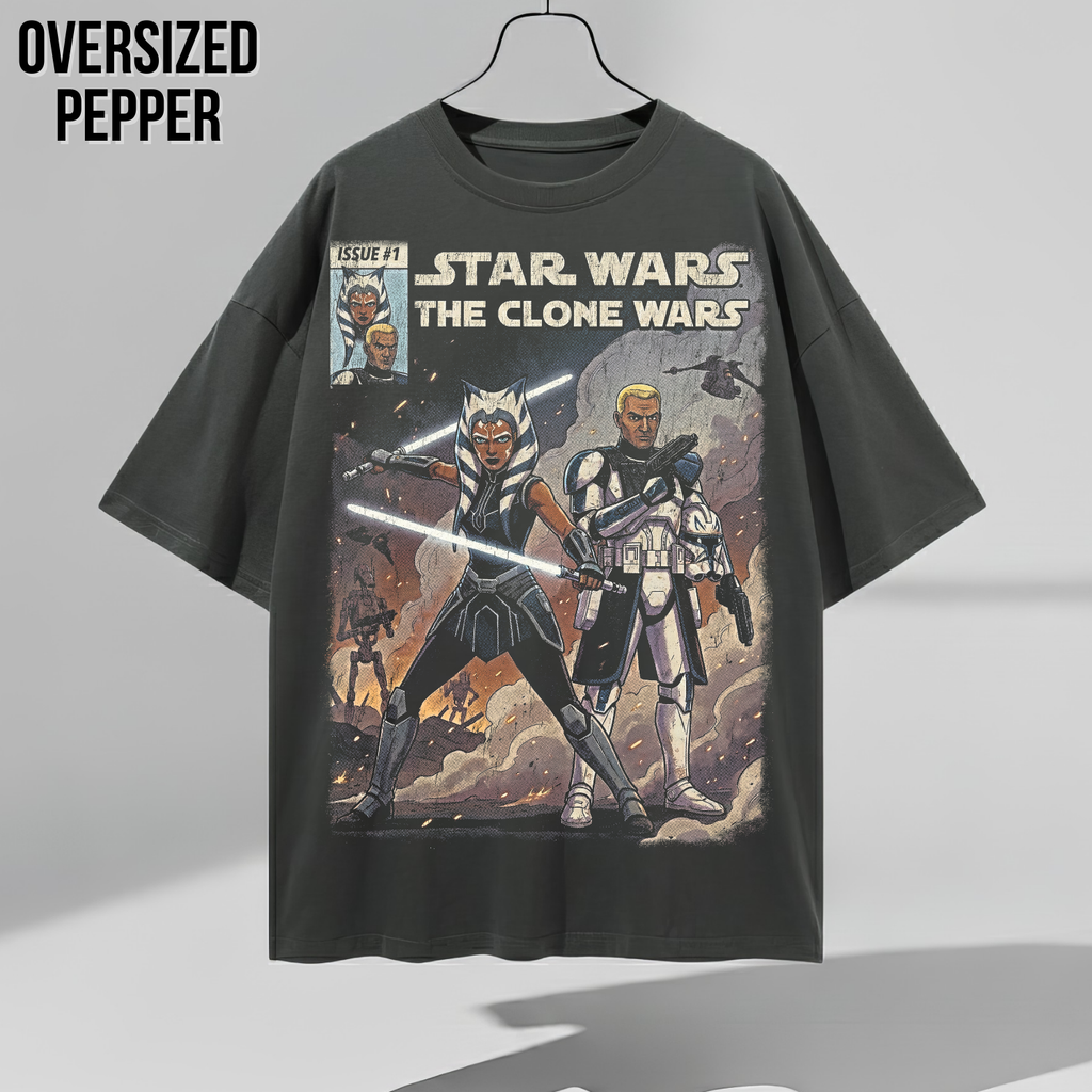Star Wars the Clone Wars Shirt – Ahsoka Tano & Captain Rex Vintage Comic Tee