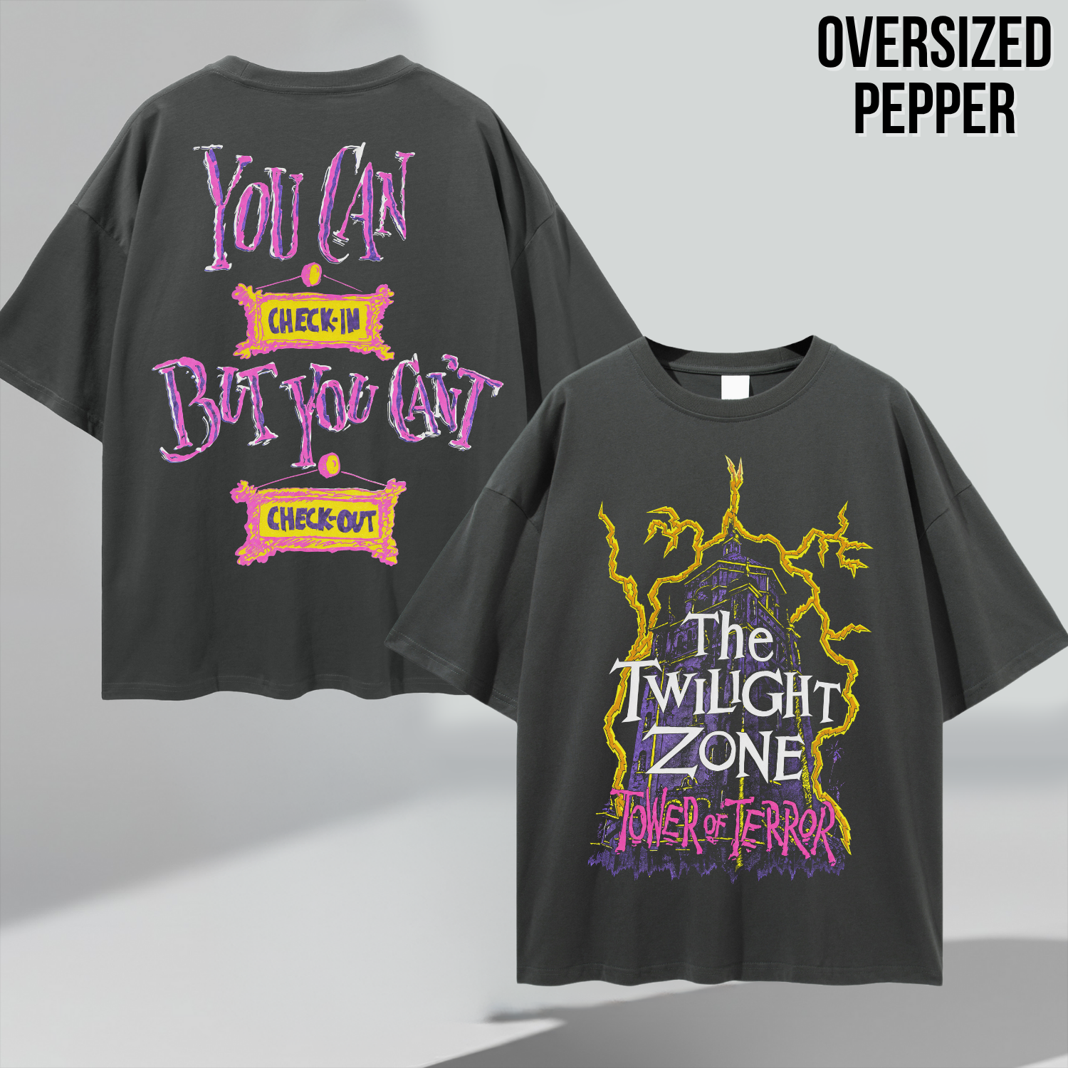 Tower of Terror Shirt – Twilight Zone Tower of Terror You Can Check In But You Can't Check Out Double Sided Tee, Disney World Ride Fan Gift, Hollywood Studios Shirt