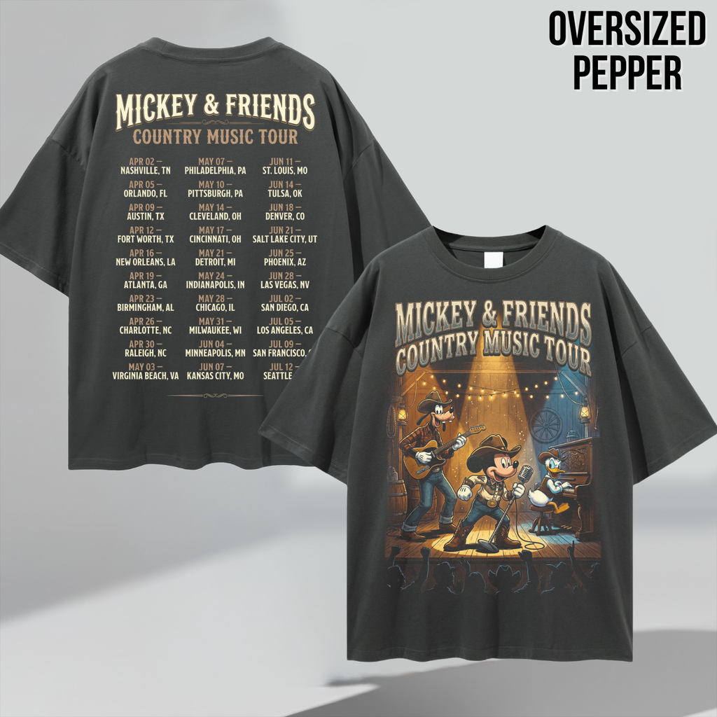 Mickey & Friends Country Music Tour Shirt – Mickey, Donald, Goofy Western Concert Tee