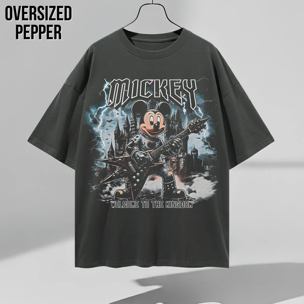 Disney Mickey Mouse Shirt – Welcome To The Kingdom Rock Tee, Mickey Mouse Heavy Metal Graphic Tee