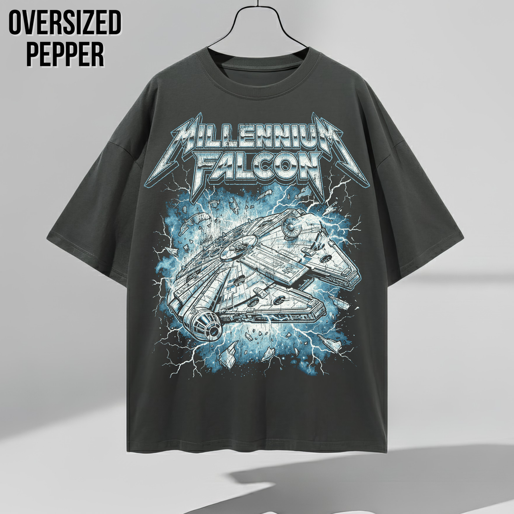 Millennium Falcon Heavy Metal Shirt — Star Wars Vintage Metal Band Tee