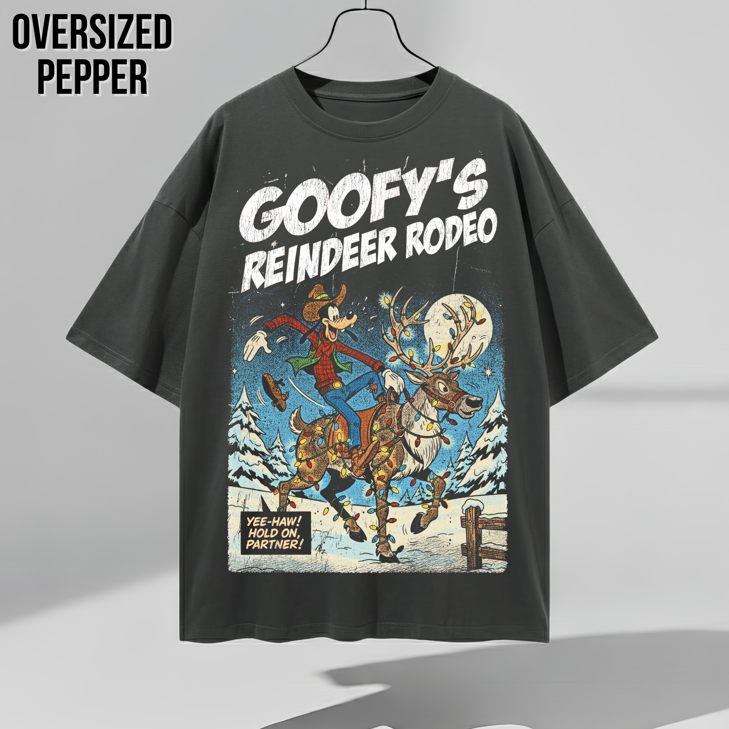 Goofy Reindeer Rodeo Shirt – Vintage Christmas Disney Graphic