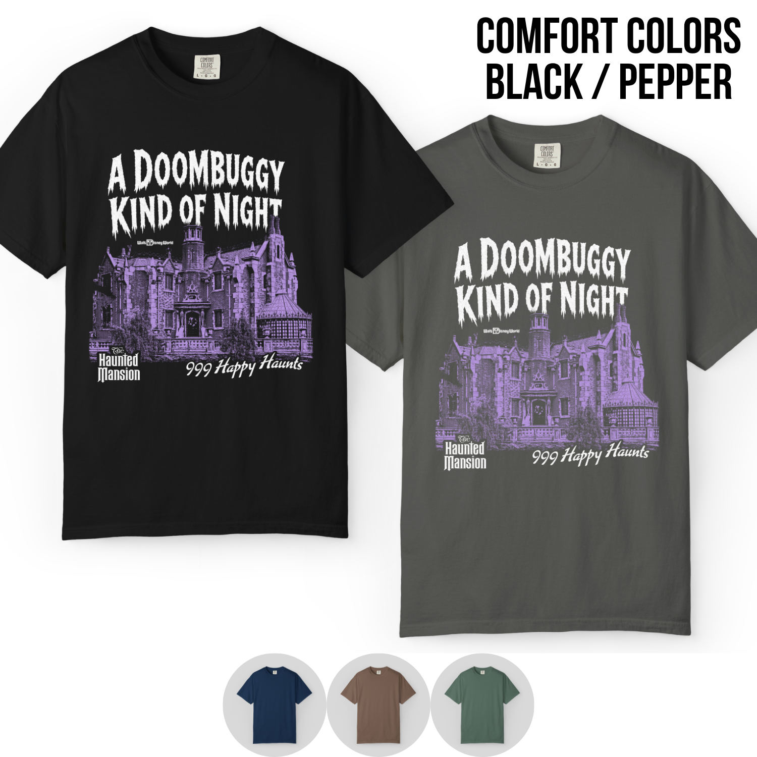 Haunted Mansion Shirt – A Doombuggy Kind of Night Haunted Mansion Tee, 999 Happy Haunts Graphic Shirt, Disney Haunted Mansion Fan Gift, Walt Disney World Halloween Shirt