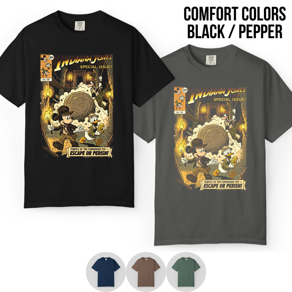 Indiana Jones Mickey Goofy Donald Shirt – Temple of the Forbidden Eye Adventure Tee