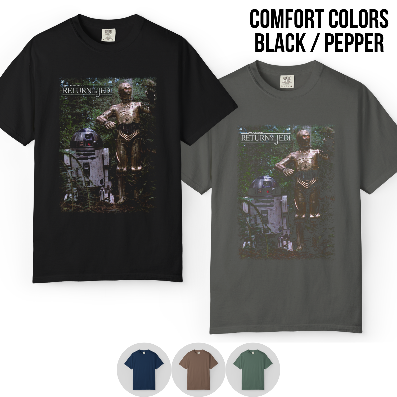 Star Wars Return Of The Jedi Shirt – R2-D2 and C-3PO Endor Graphic Tee, Star Wars Fan Gift, Return Of The Jedi Droids Shirt