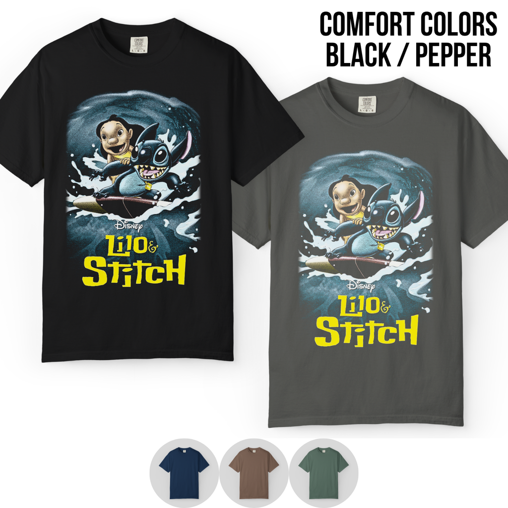 Disney Lilo and Stitch Shirt – Lilo and Stitch Surfing Graphic Tee