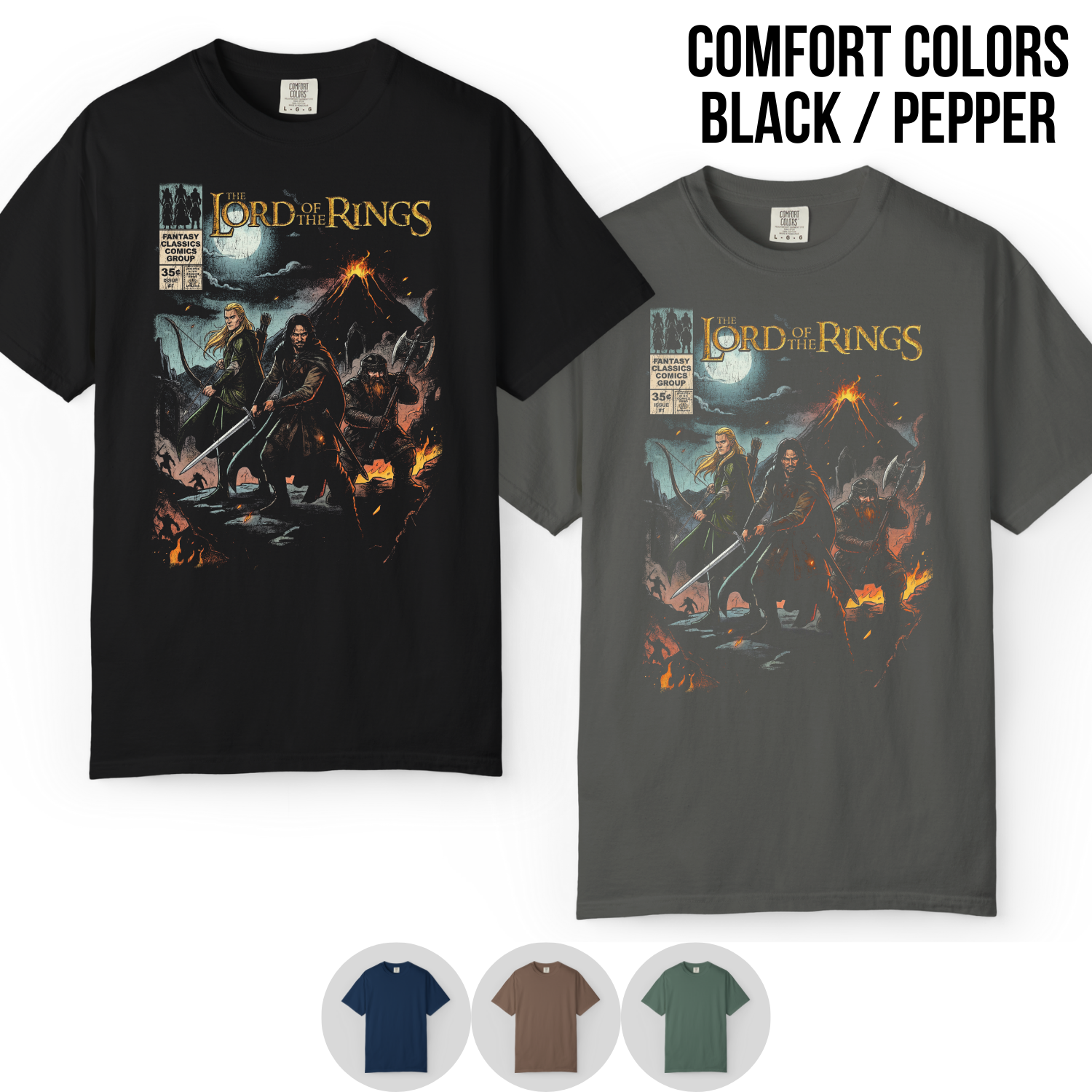 Lord of the Rings Comic Shirt – Aragorn, Legolas & Gimli Vintage Tee