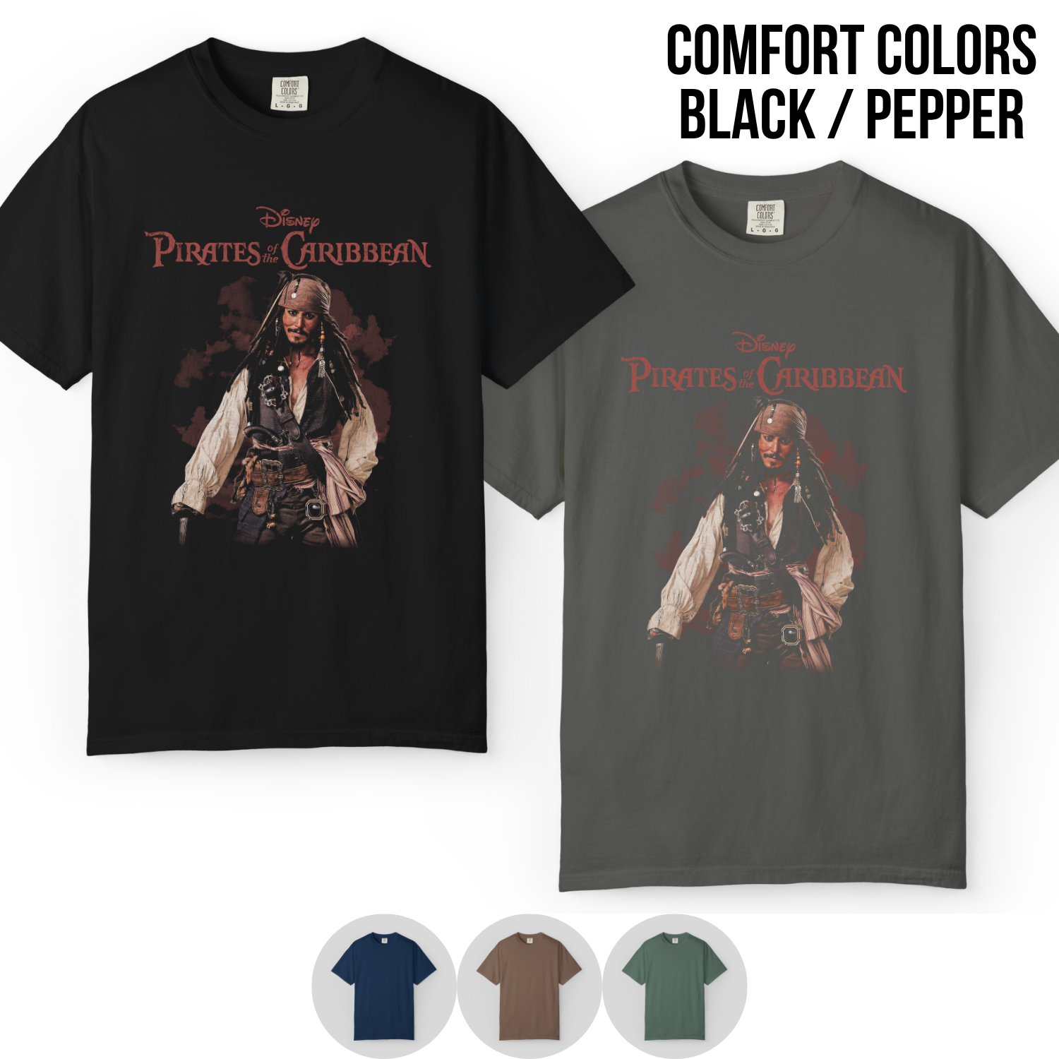 Jack Sparrow Shirt – Disney Pirates of the Caribbean Captain Jack Sparrow Full Body Portrait Tee, Jack Sparrow Fan Gift, Johnny Depp Pirates Graphic Shirt, Disney Pirates Shirt