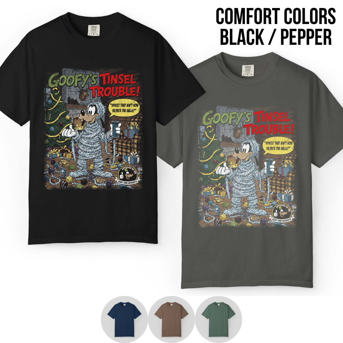 Goofy Christmas Shirt – Goofy's Tinsel Trouble Vintage Comic Graphic Shirt, Disney Goofy Holiday Fan Gift, Disney Christmas Comic Shirt, Disney Holiday Merch