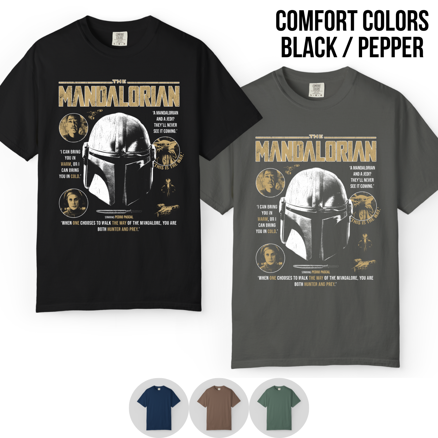 Star Wars The Mandalorian Shirt – This Is The Way Tee, Din Djarin and Grogu Graphic Tee