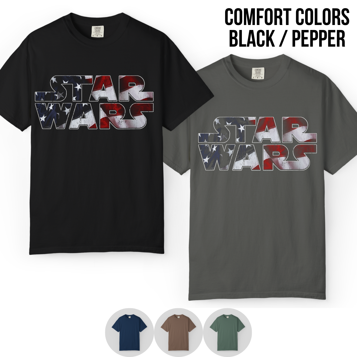 Star Wars Shirt – American Flag Logo Graphic Tee, Star Wars Fan Gift, 4th of July Star Wars Shirt, Galaxy's Edge Disney Shirt