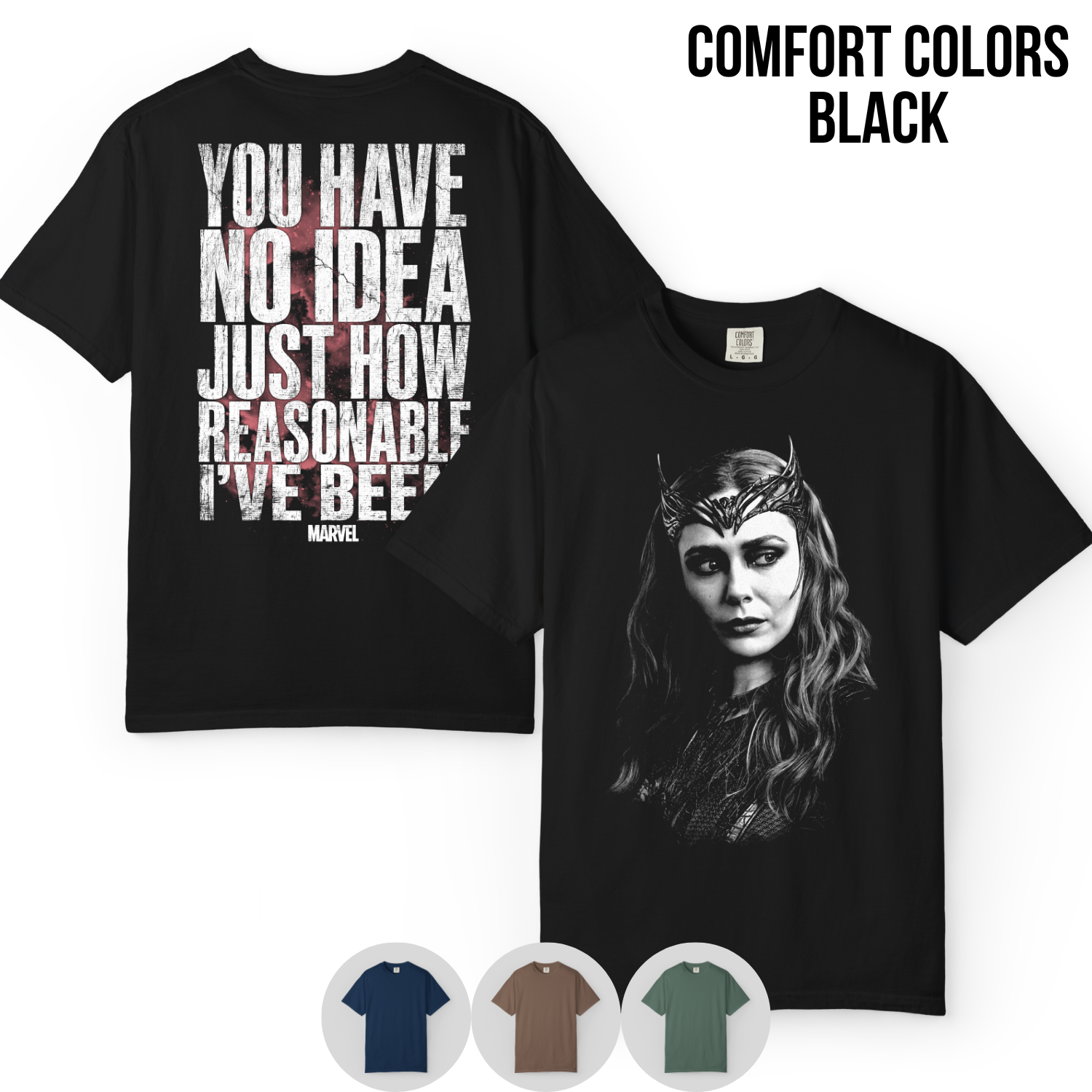 Scarlet Witch Shirt – Wanda Maximoff You Have No Idea Just How Reasonable I've Been Tee, Scarlet Witch Marvel Fan Gift, WandaVision Graphic Shirt, Marvel Villain Shirt