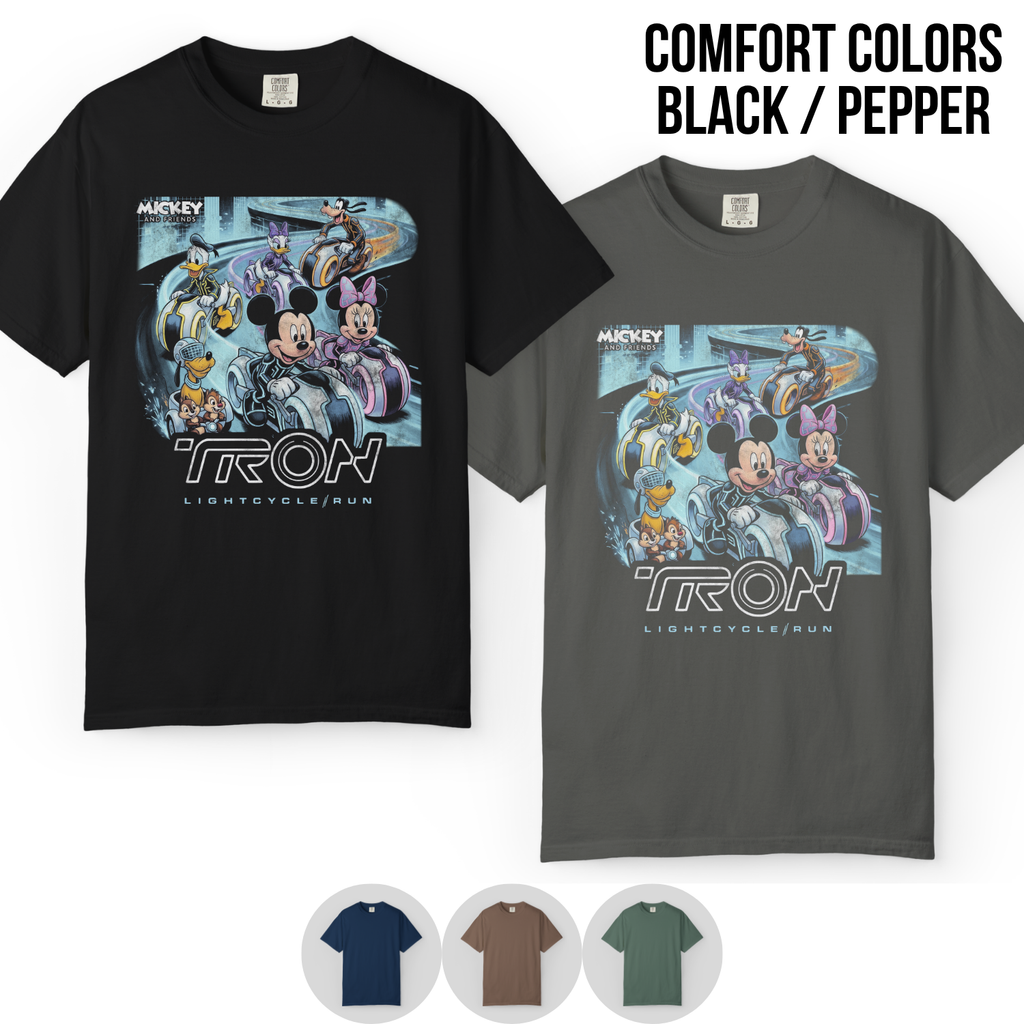 Retro Tron Disney Shirt - Mickey and Friends Lightcycle Run Shirt