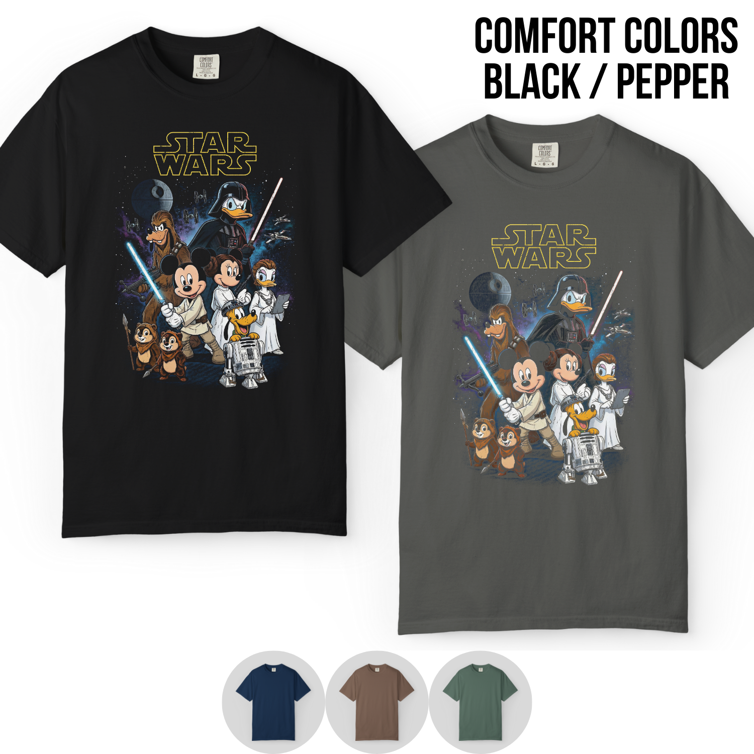 Vintage Disney Star Wars Shirt — Mickey Jedi Crossover Graphic