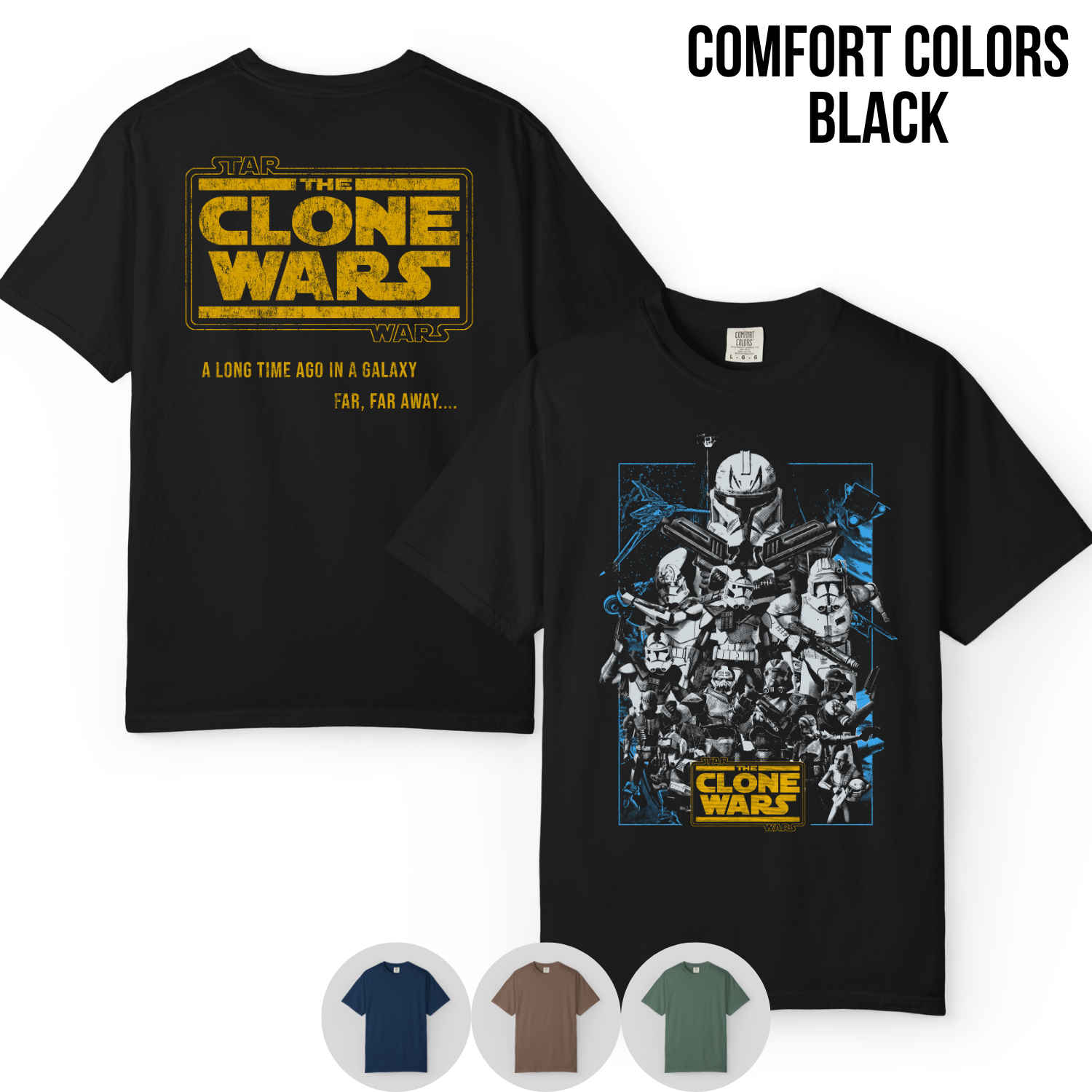 Star Wars Clone Wars Shirt – Star Wars The Clone Wars Clone Trooper Squad Double Sided Tee, Clone Wars Fan Gift, Star Wars Animated Graphic Shirt, Clone Trooper Shirt