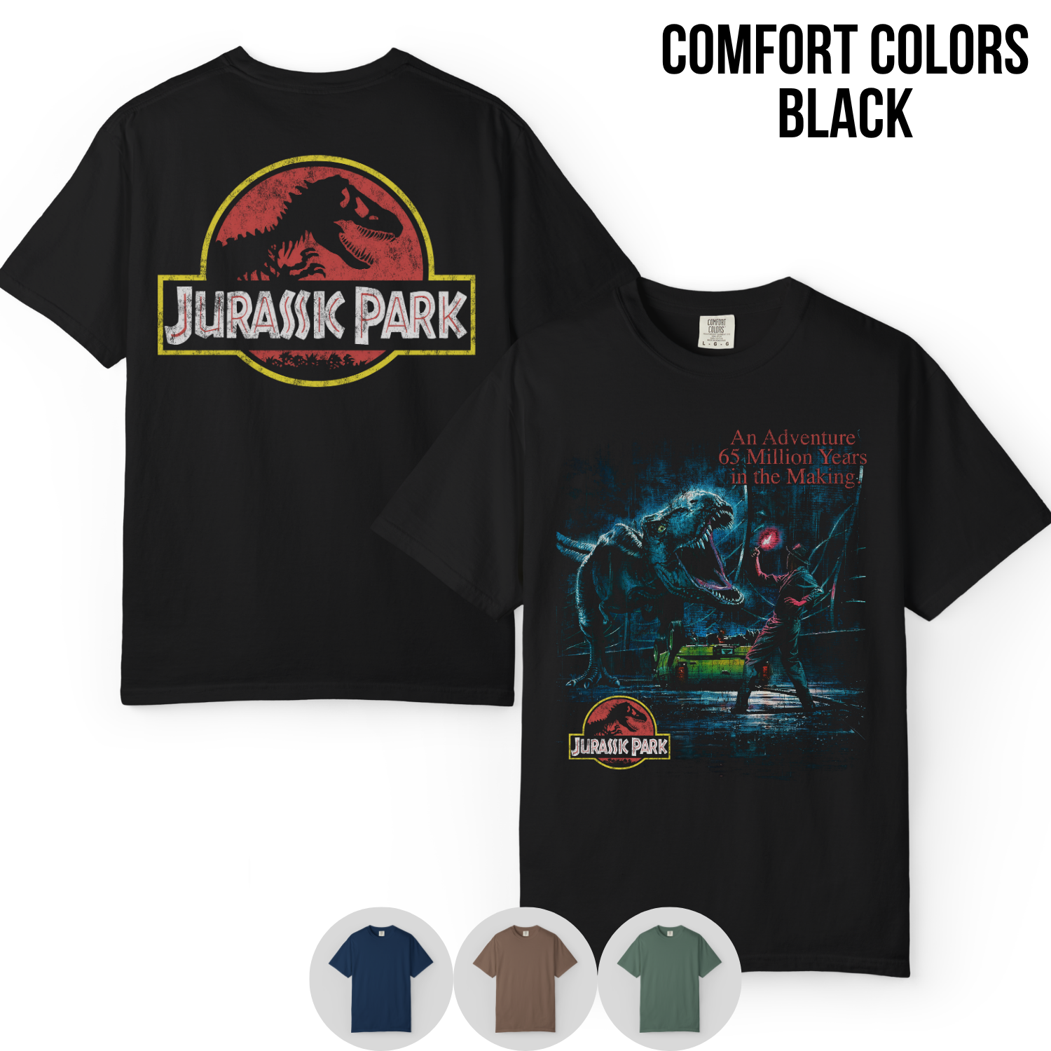 Jurassic Park Shirt – Double Sided T-Rex Graphic Tee, Jurassic Park Fan Gift, 65 Million Years In The Making Movie Shirt