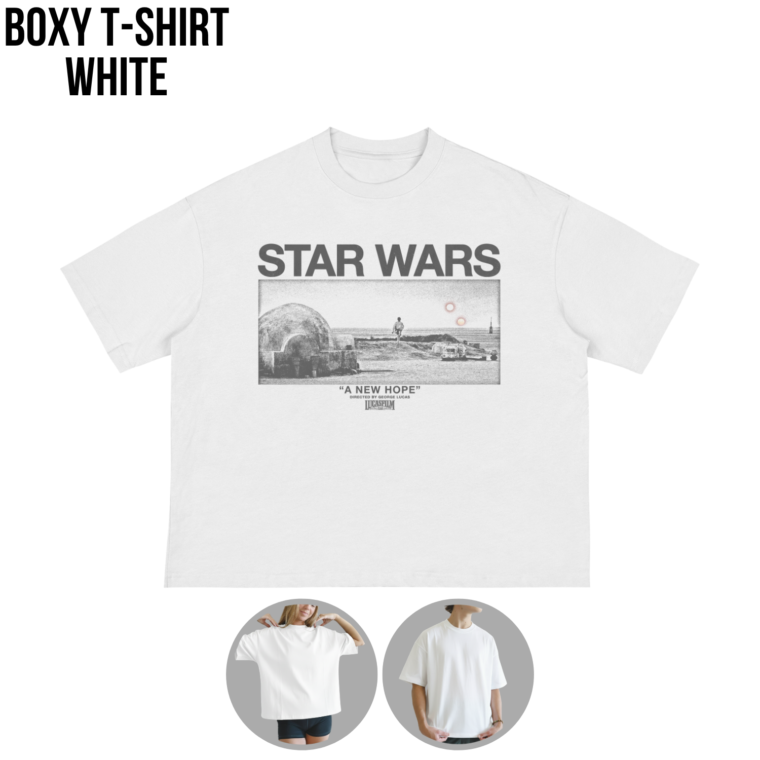 Star Wars A New Hope Shirt – Luke Skywalker Tatooine Twin Suns Tee
