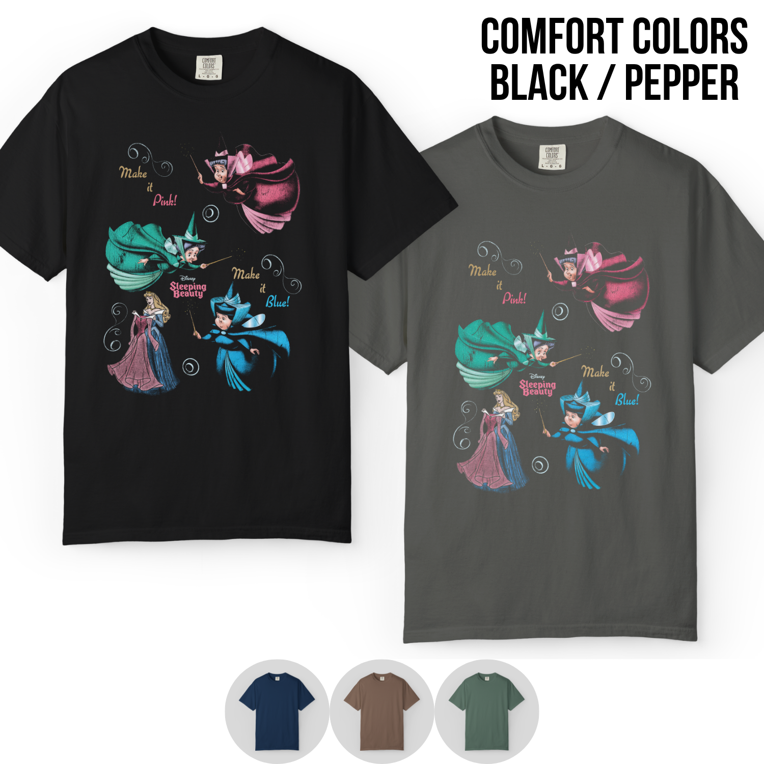 Sleeping Beauty Shirt – Make It Pink Make It Blue Fairy Godmothers Tee, Sleeping Beauty Graphic Shirt, Aurora Disney Fan Gift, Disney Princess Shirt