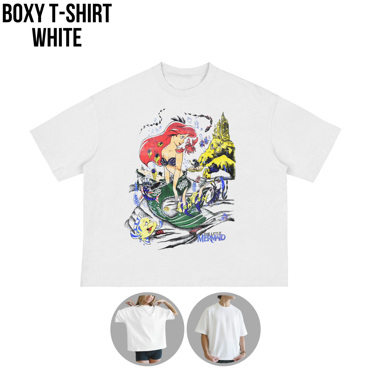 Little Mermaid Shirt – Disney The Little Mermaid Ariel Flounder Sebastian Vintage Graphic Tee, Ariel Disney Fan Gift, Little Mermaid Shirt, Disney Princess Shirt