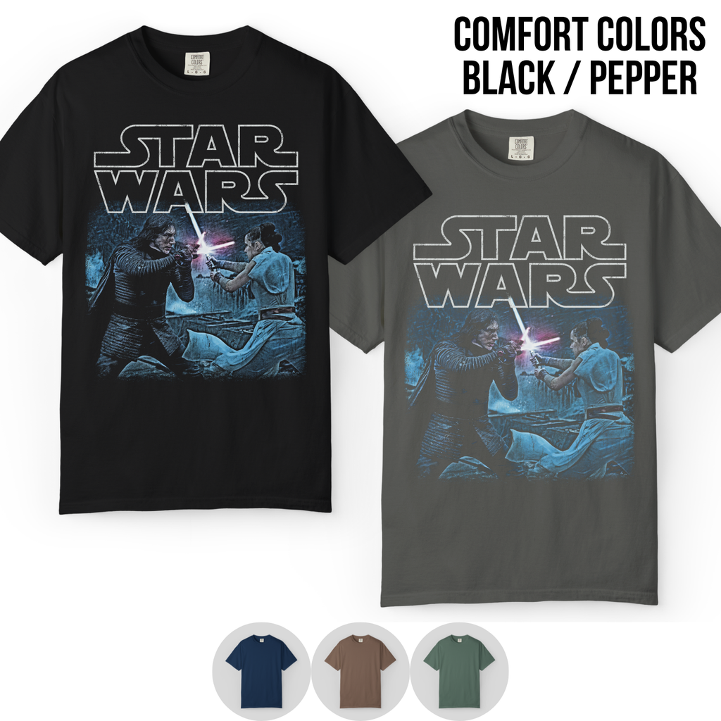Star Wars Rey and Kylo Ren Shirt – Rey vs Kylo Ren Lightsaber Duel Tee, Rise of Skywalker Shirt