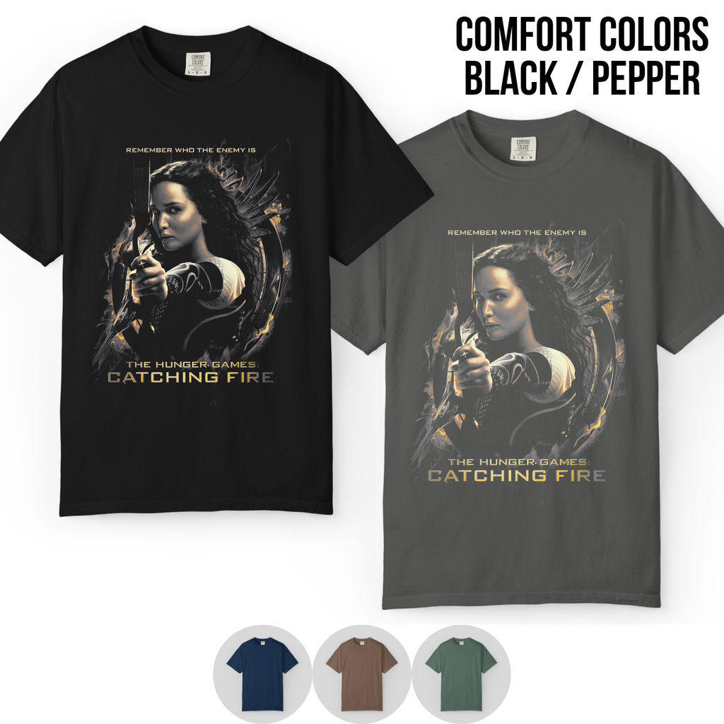 Hunger Games Catching Fire Shirt – Katniss Mockingjay Poster Graphic Tee, Katniss Everdeen Fan Gift