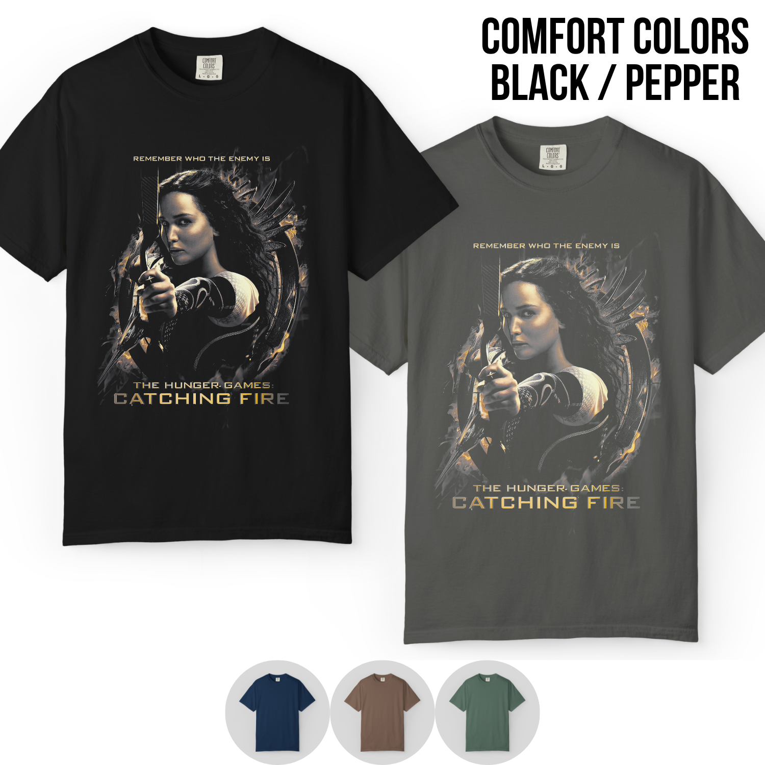 Hunger Games Catching Fire Shirt – Katniss Mockingjay Poster Graphic Tee, Katniss Everdeen Fan Gift