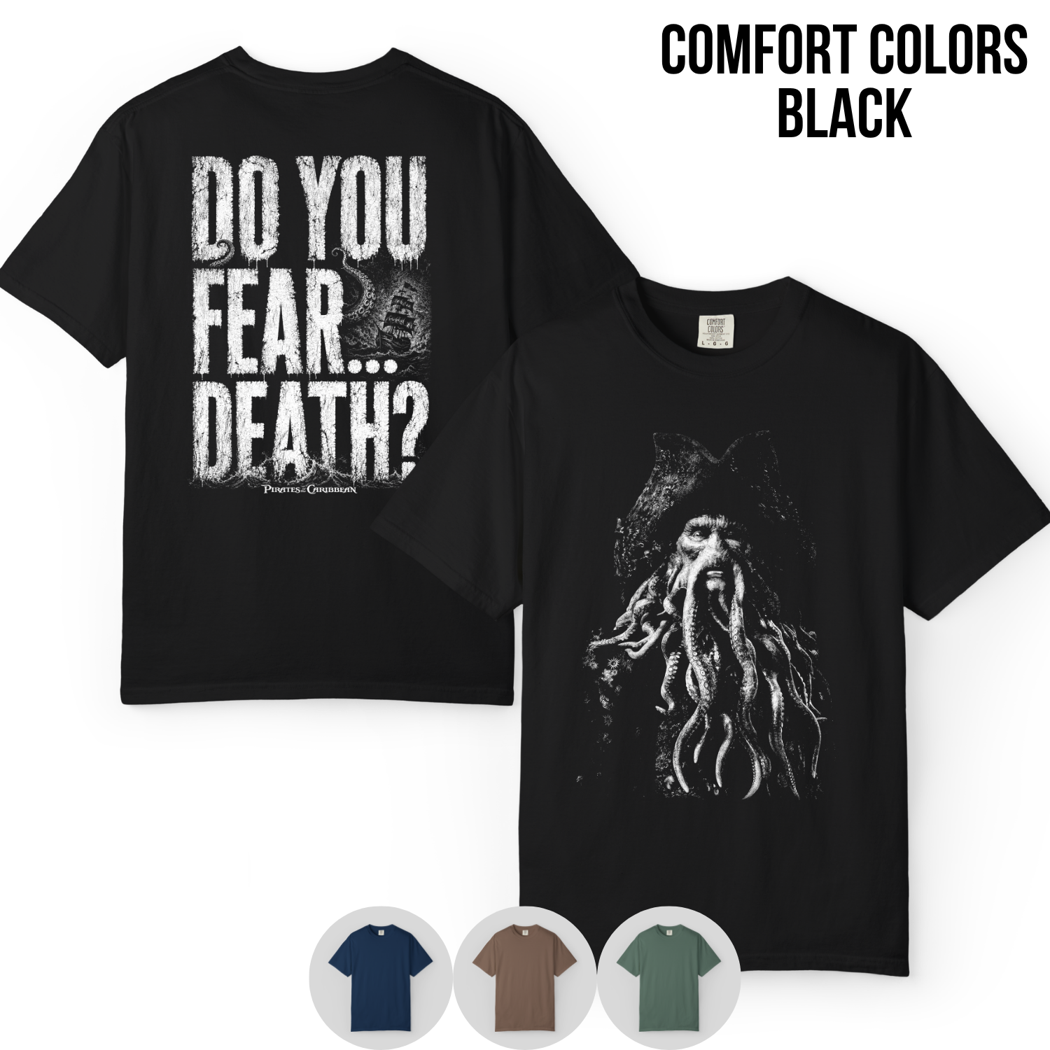 Davy Jones Shirt – Pirates of the Caribbean Davy Jones Do You Fear Death Double Sided Tee, Davy Jones Fan Gift, Pirates Villain Graphic Shirt, Disney Pirates Shirt