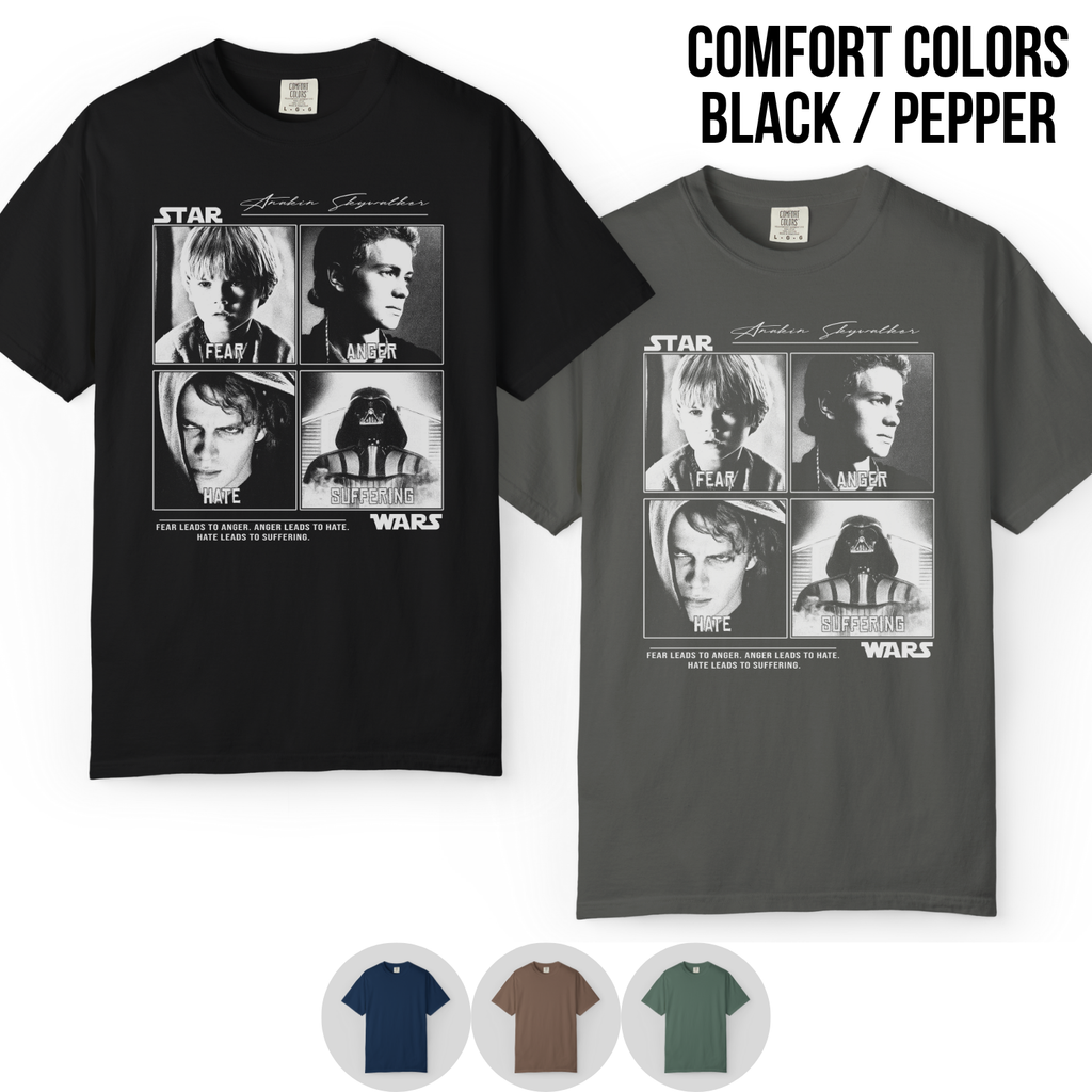 Anakin Skywalker Evolution Tee | Star Wars Prequels Vintage Style Shirt