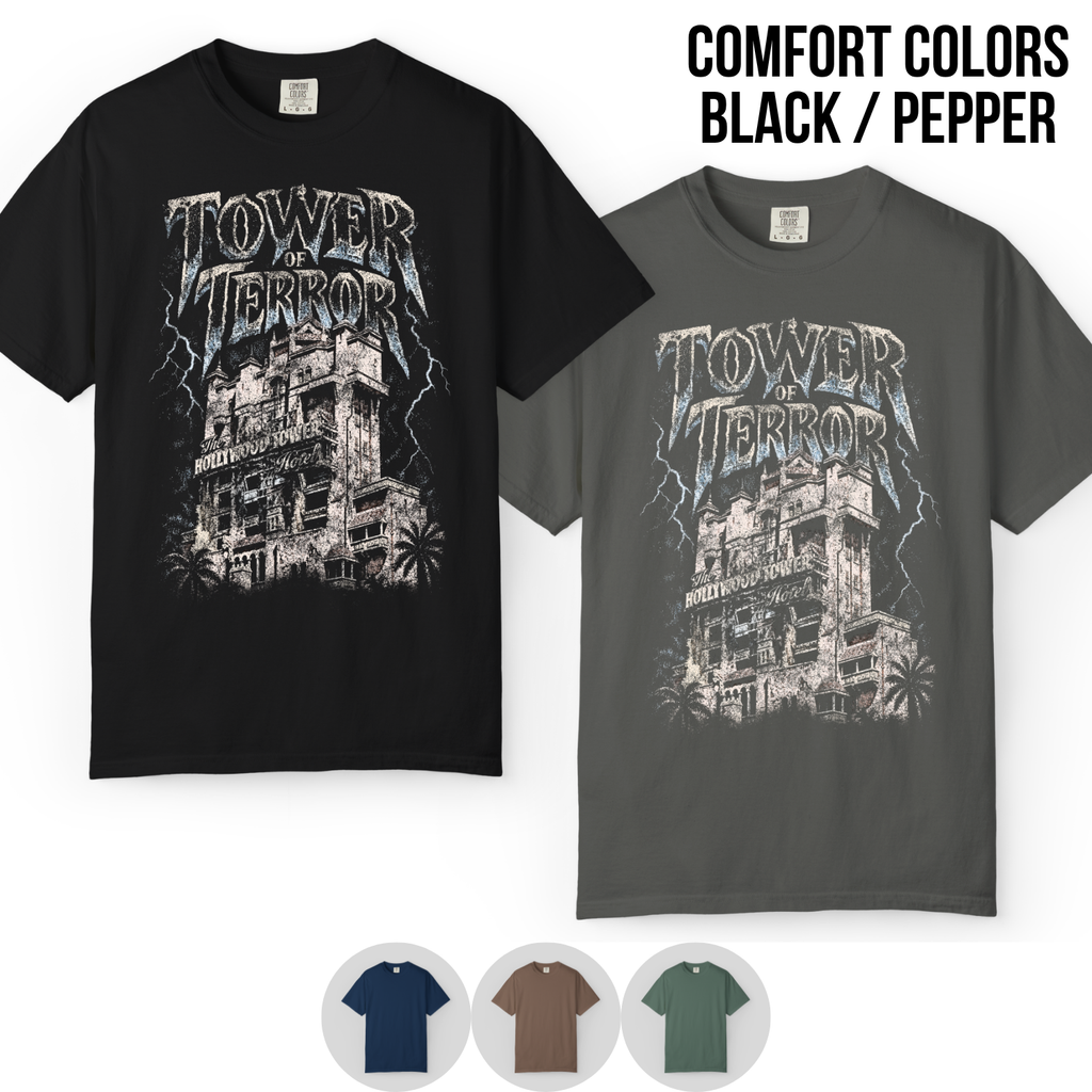 Tower of Terror Shirt – Hollywood Tower Hotel Disney Ride Graphic Shirt, Disney Parks Fan Gift, Vintage Tower of Terror Poster Shirt, Retro Disney Attraction Merch
