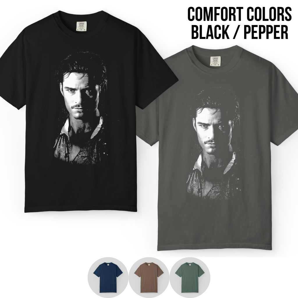 Pirates of the Caribbean Will Turner Shirt – Orlando Bloom Will Turner Portrait Tee, Pirates of the Caribbean Fan Gift, Will Turner Graphic Shirt, Disney Pirates Shirt