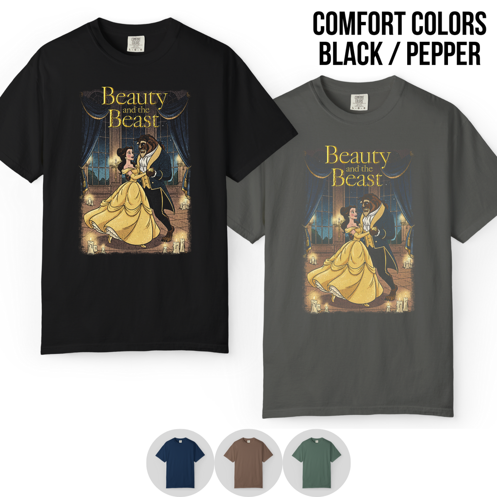 Beauty and the Beast Shirt: Vintage Belle & Beast Ballroom Tee