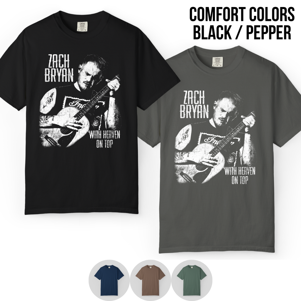 Vintage Zach Bryan Shirt – With Heaven On Top Tee