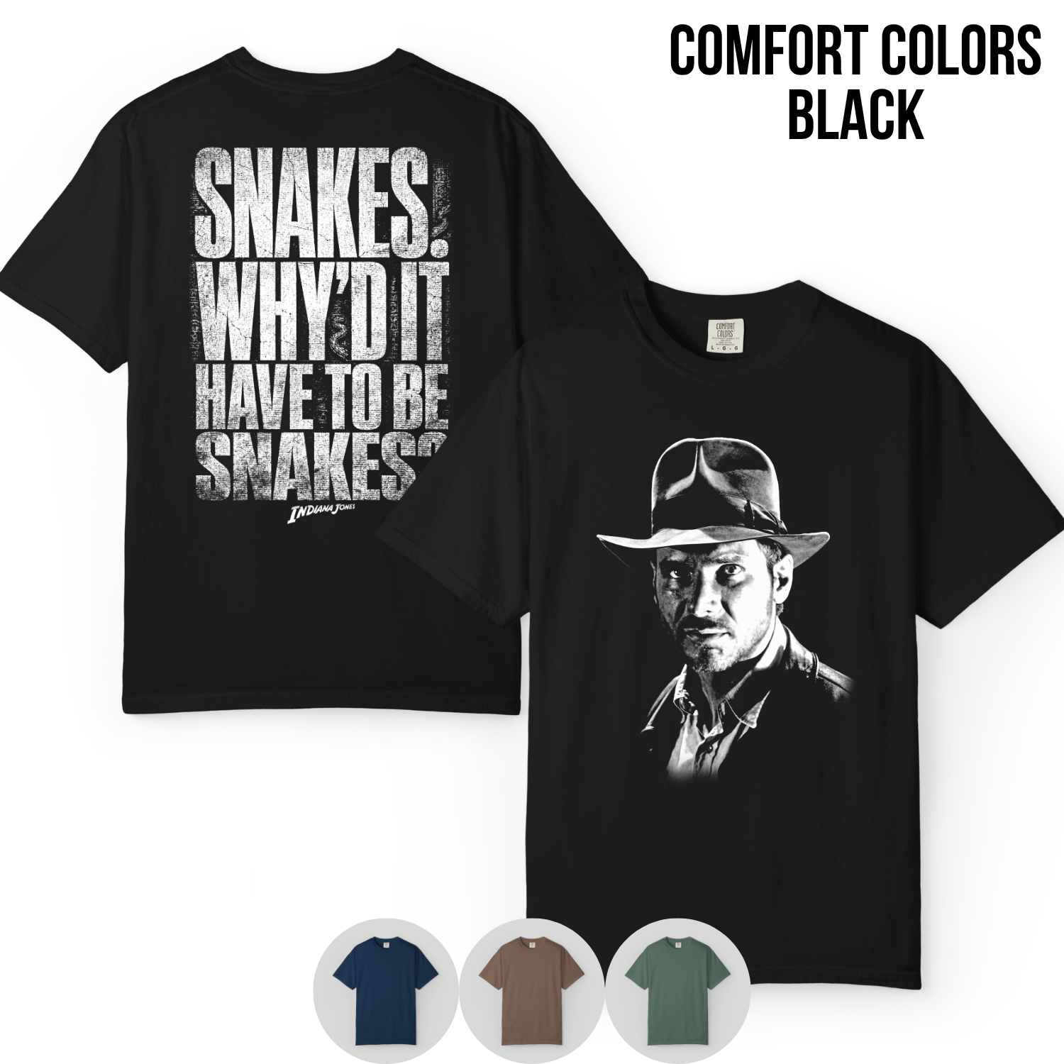 Vintage Indiana Jones Shirt: Snakes Why'd It Have To Be Snakes Tee, Raiders of the Lost Ark Shirt, Indiana Jones Movie Gift, Adventure Tee