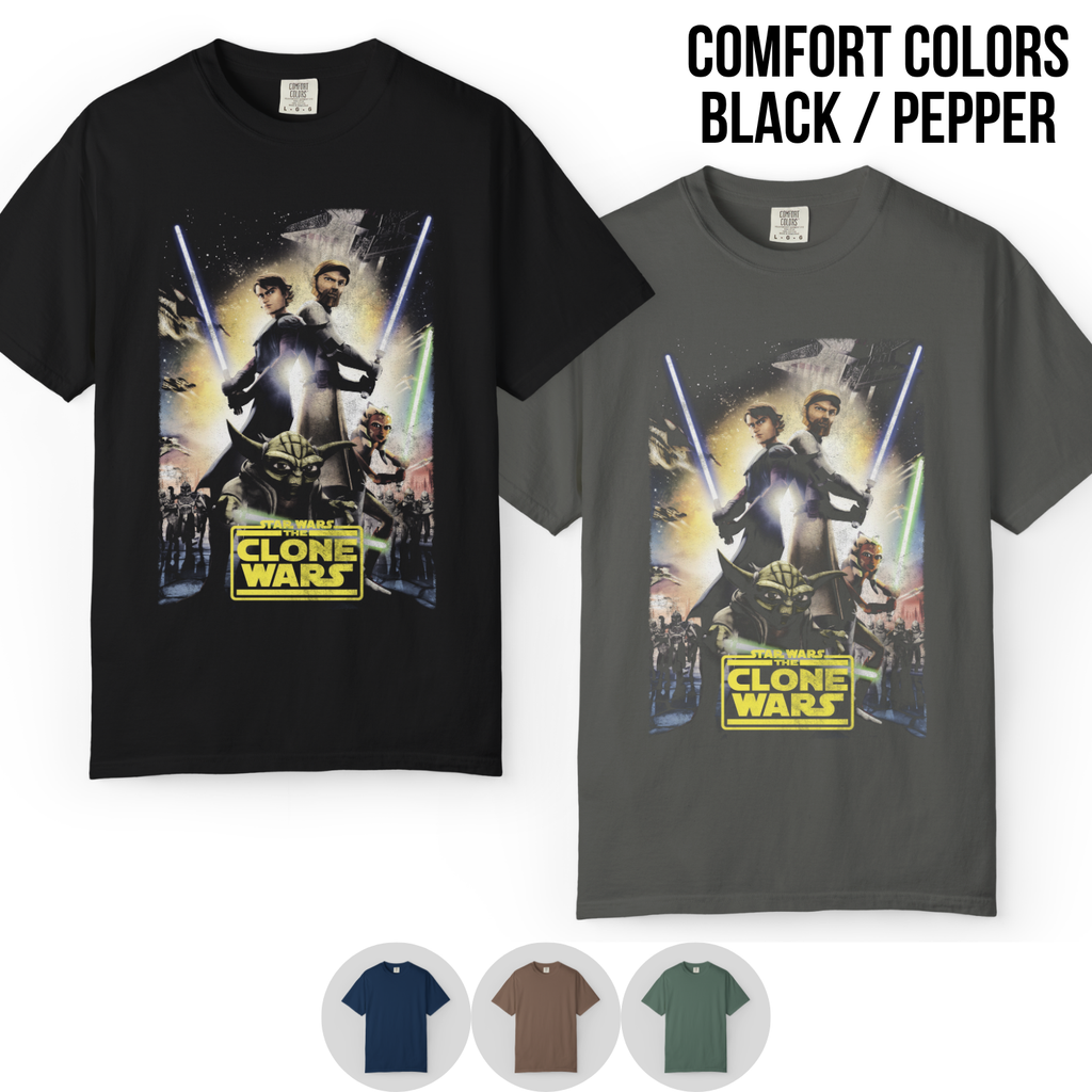 Star Wars The Clone Wars Shirt – Anakin Obi-Wan Ahsoka Yoda Graphic Tee