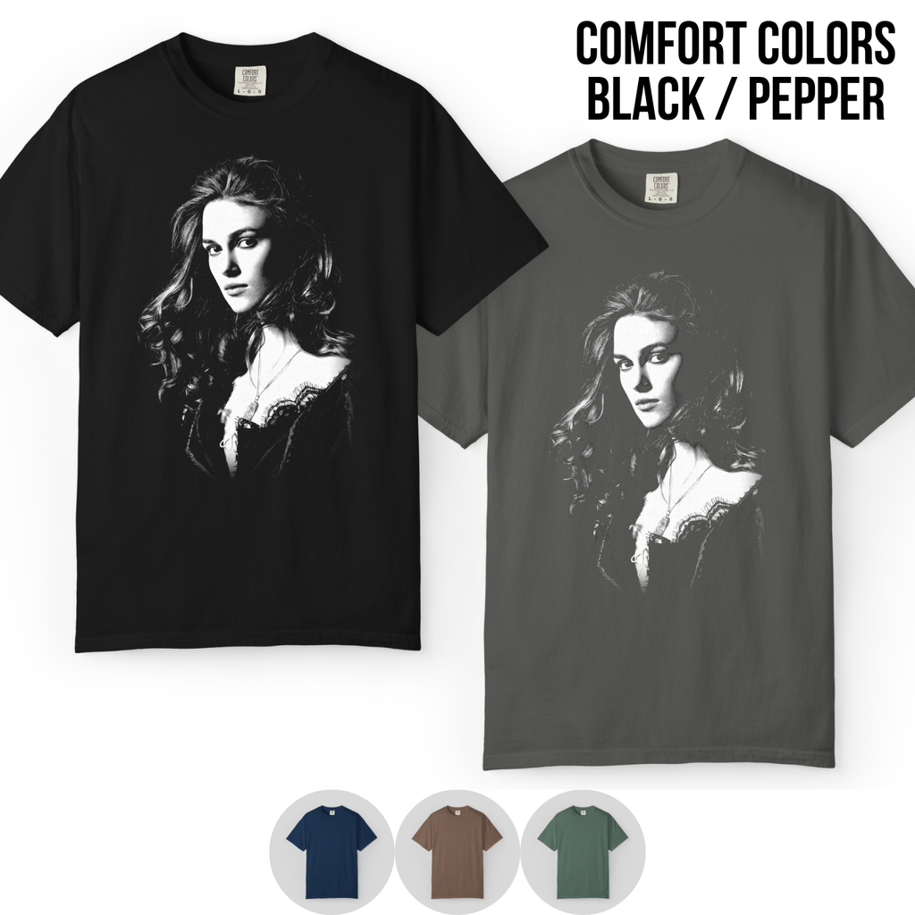 Elizabeth Swann Shirt – Fluch der Karibik Elizabeth Swann Portrait T-Shirt, Keira Knightley Piraten Fan Geschenk, Elizabeth Swann Grafik Shirt, Disney Piraten Shirt