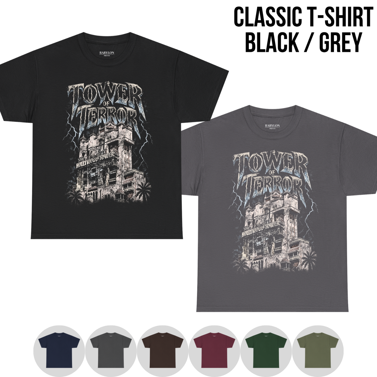 Tower of Terror Shirt – Hollywood Tower Hotel Disney Ride Graphic Shirt, Disney Parks Fan Gift, Vintage Tower of Terror Poster Shirt, Retro Disney Attraction Merch